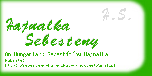 hajnalka sebesteny business card